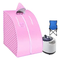 Portable Steam Sauna With Fold Chair Home SPA US Eu Plug 1000W 2L Room Bath Ease Insomnia Stainless Steel Pipe Support 1