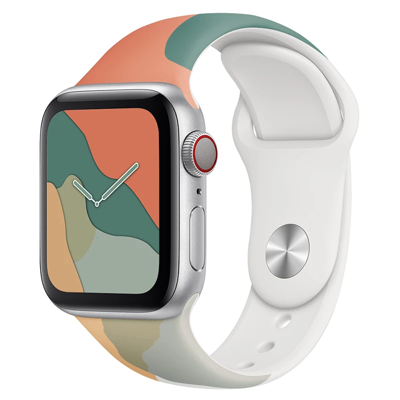 Ремешок силиконовый для Apple Watch band браслет смарт-часов iWatch 3 4 5 6 se 44 мм 40 38 42 |