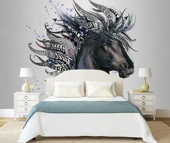 

[Self-Adhesive] 3D Horse Head WG660 Wall Paper mural Wall Print Decal Wall Murals Belly