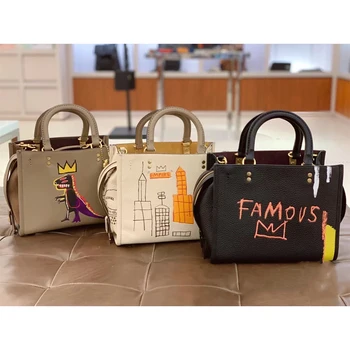 

Genuine Leather Famous Designer Shoulder Messenger Bags 2020 Fashion Women Graffiti Purses and Handbags Luxury Brand Louis Gg Cc