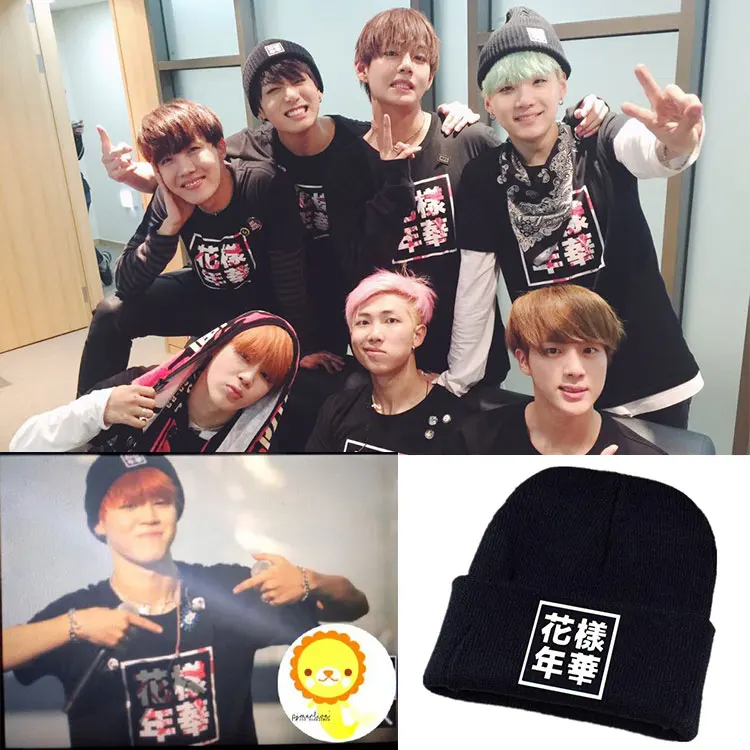 Kpop новая Шерстяная кепка Bangtan для молодых парней с абзацем Harajuku Корейская Шерстяная кепка, кепка Skullies для пар