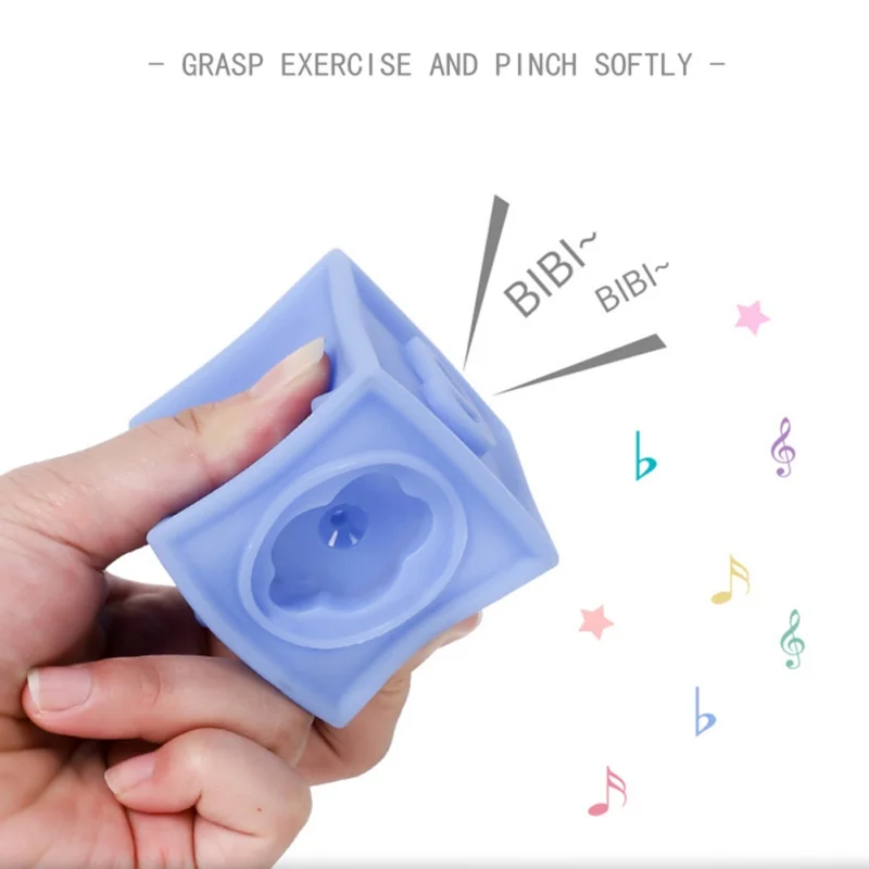 Educational 12pcs/set Baby Grasp Toy Building Blocks 3D Touch Hand Soft Balls Baby Massage Rubber Teethers Squeeze Toy Bath Toys