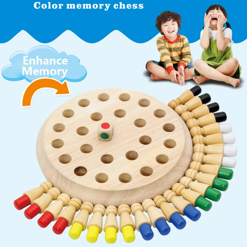 Kids Wooden Memory Match Stick Chess Game Fun Block Board Game Educational Color Cognitive Ability Toy For Children Math Toys|Math Toys| - Aliexpress