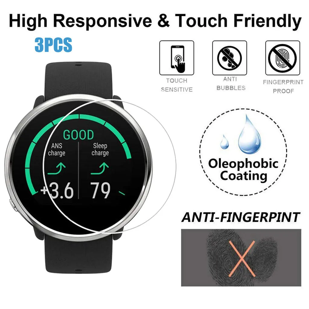 

3,1PCS Smart Watch Screen Protector Clear Film Tempered Glass Screen Protector for Polar IGNITE 2019 Smart Watch accessories#L2