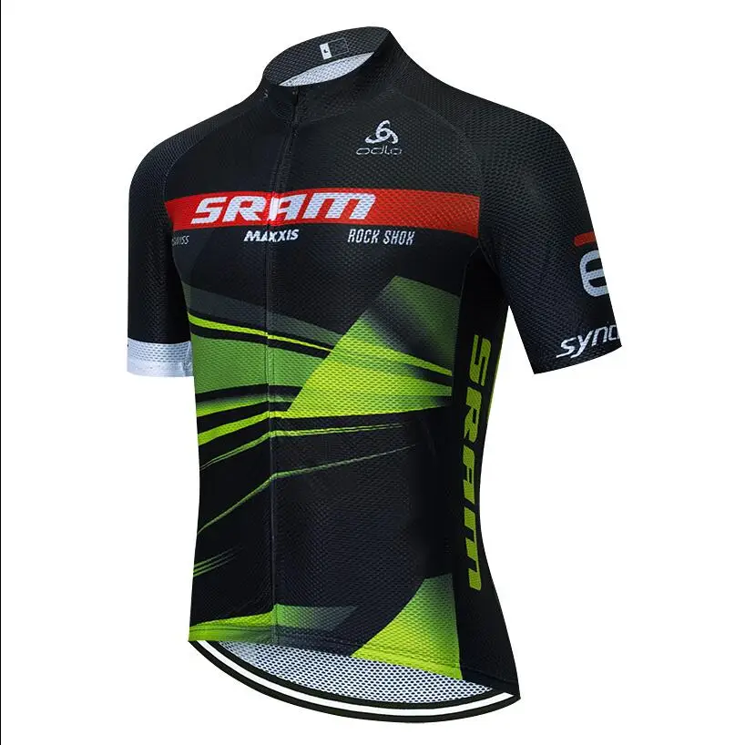 Новая команда SRAM велосипедная майка 9D велосипедные шорты набор Ropa Ciclismo мужская летняя быстросохнущая одежда для велоспорта - Цвет: Черный