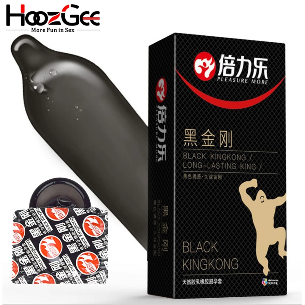 HoozGee черный презерватив для задержки завершения полового акта ультра тонкий и