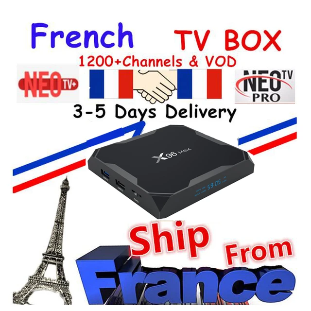 $US $63.64  Best French IPTV Box X96 Max Android TV Box with 1400+ 1Year NEO IPTV Europe France Arabic francais