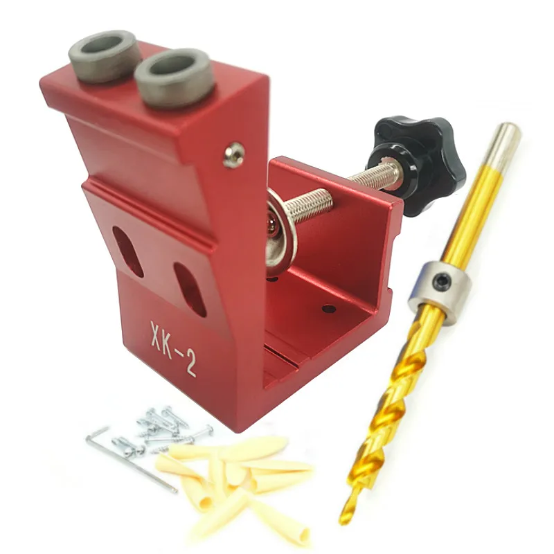 Woodworking Guide Clamp Locator Set 9mm Oblique Hole Drill Locator Wood Assembled Punchers Hole Punching Fixtures Tools