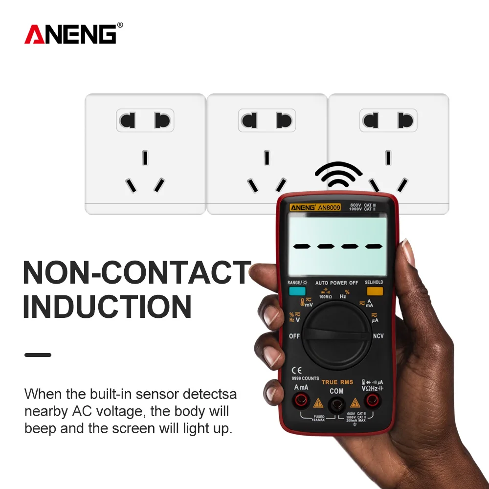 ANENG AN8009 мультиметр цифровой тестер multimeter esr метр мультиметры 9999 граф цифровой мультиметр транзистор тестер tester мултиметр тестор мультитестер мультиметр с термопарой конденсатор автоматический мультимет