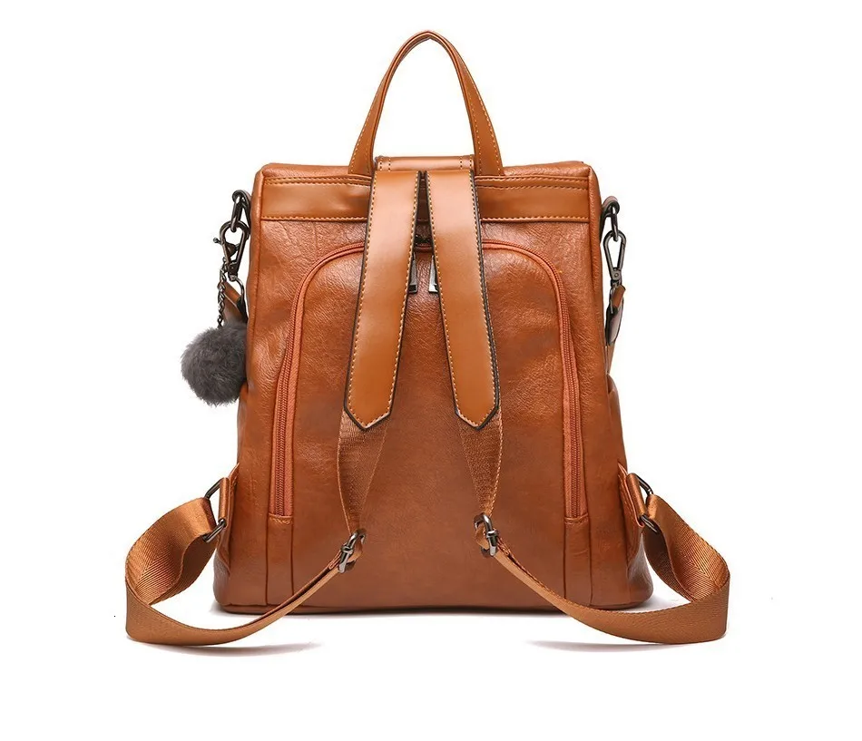 HERALD Модный женский рюкзак с ворсом, качественный кожаный школьный рюкзак большой емкости для девочек-подростков, дорожные сумки
