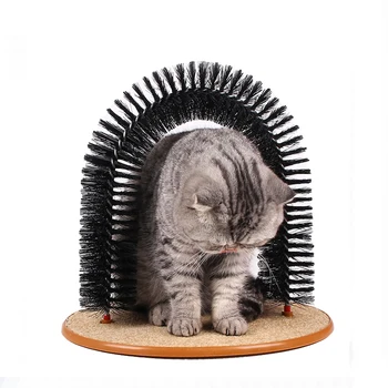 

Arch Cats Massager Pet Cat Itching Grooming Supplies Round Fleece Base Kitten Toy Scratching Device Brush for Pets C1845 g