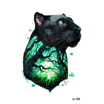 

Wyuen New Design Mystic Bear Forest Fake Tattoo Special Temporary Arm Tatoo Stickers Body Art Tattoos A-199 for Women Men