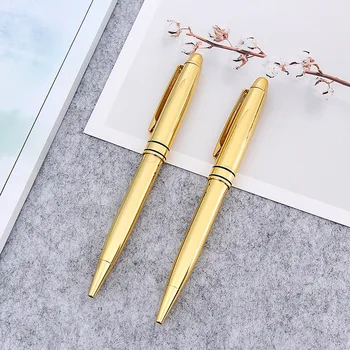 

2Pcs/set Metal Gold Ballpoint Pen 0.7mm Blue Ink Black Ink Oily Ball Pens Business Office Signature Pens School Supplies