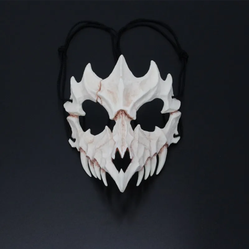 Япония Kurato Mito вторичный элемент Косплей Маска Бог дракона Тигр Ya sha Tengu Moth Horror маски из ПВХ страшные маскарадные вечерние Pr - Цвет: Белый