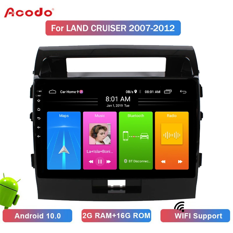 

ACODO 2+16G Android 10.0 Car Radio Multimedia Player For Toyota Land Cruiser 2007-2012 Navigation GPS 2 din