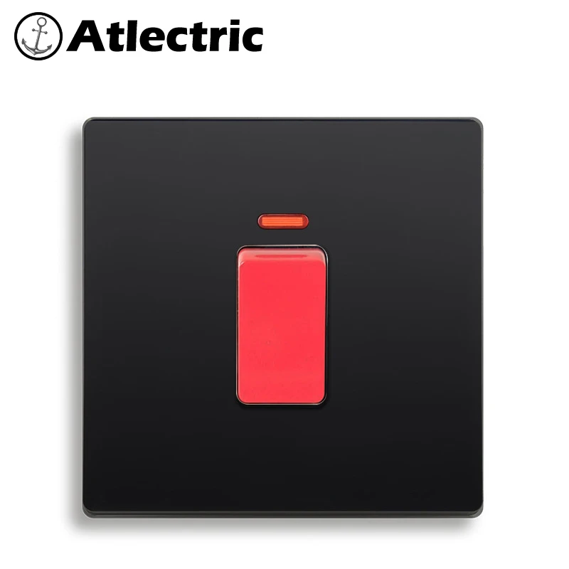 Atlectric 20A нагреватель воды переключатель высокой мощности неоновый воздушный переключатель кондиционера настенный выключатель питания пластиковая панель розетки