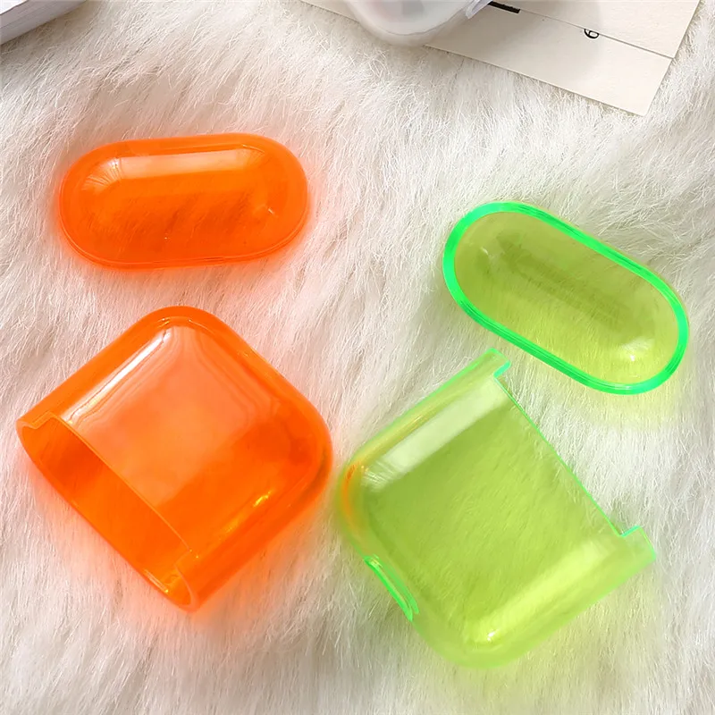 

OTTWN New Wireless Earphone Cover Bagfor Airpods Clear Off Transparent Accessories Earphone Soft PC Cover white bag coque