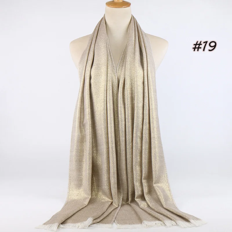 Блестками хлопок люрекс золото хиджаб шарф Серебряная кисточки мусульманские платки шарфы платки халаты шарфы-повязки 10 шт./лот