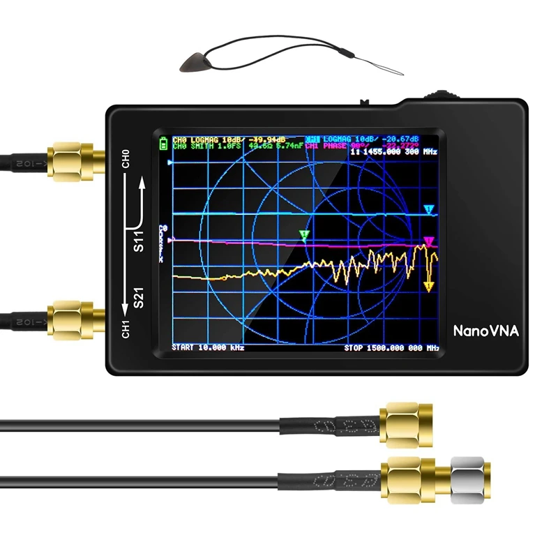 Анализатор сети Nanovna 4 дюйма ЖК-дисплей 50 кгц-1.5 ГГц Vna Hf Vhf Uhf Uv Векторный анализатор