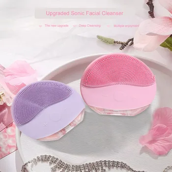 

Mini Silicone Face Cleansing Brush Electric Facial Cleanser Deep Pore Face cleanser IPX7 Waterproof Sonic Facial Cleansing Brush