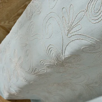 

Modern Simple Curtains for Living Dining Room Bedroom American Country Style Curtains Embroidered Cotton Fabric Curtains Custom