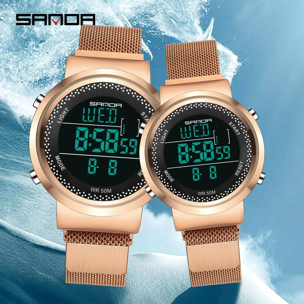 

SANDA 2019 Lover Watches Men Women Fashion Couple Dress Digital Watches Sports Clock Waterproof Relogio Masculino