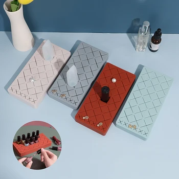 

18-Grid Silicone Lipstick Storage Rack Cosmetics Storage Box Display Stand Makeup Holder Home Organizer