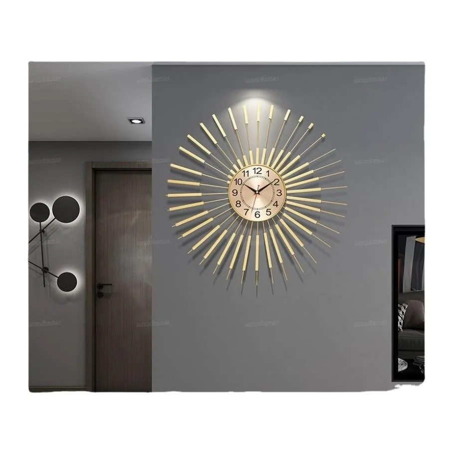 

Large Golden Silent Wall Clock Modern Design Creative Silent Wall Clock Kitchen Luxury Home Decoration