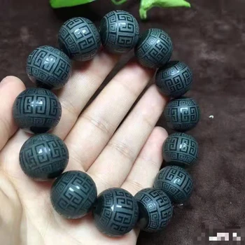 

Natural Hetian jade green jade back dragon pattern Bracelet