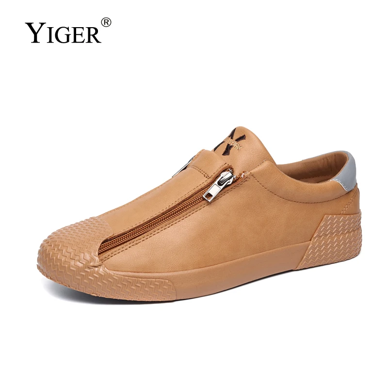 

YIGER New Men's loafers split leather shoes Soft Design man driving shoes sneakers male casual slip-on shoes free shipping