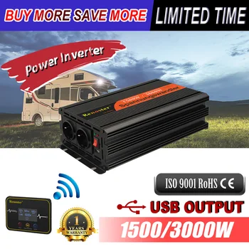 

Inverter 12V 220V 1500/3000W Voltage Converter Pure Sine Wave Power Inverter DC 12V to AC 220V Charger Converter Adapter for Car