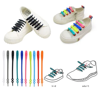 

14pcs/pack waterproof rubber lazy Slip On Tieless shoelaces unique design Shoes Accessories for running shoes colorful Shoelace