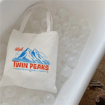 

Harajuku Twin Peaks Snow Mountain Japanese Women Bag College Wind Big shopping Vogue Simple Handbag Casual Ulzzang Shoulder Bags