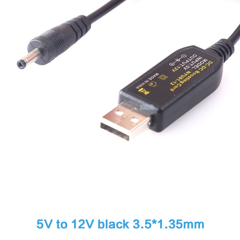 5V to 12V Black USB кабель для увеличения мощности DC 5 В к DC 9 В/12 В Повышающий Модуль USB конвертер Кабель-адаптер Электрический усилитель линии питания - Цвет: 5V to 12V Black