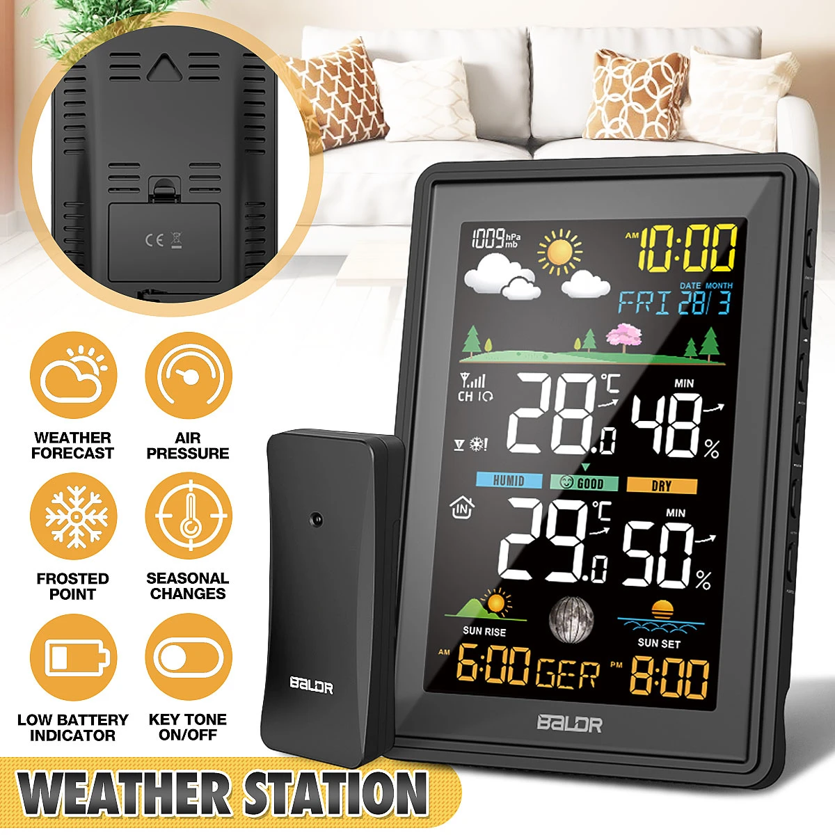 Smart WiFi Weather Station Digital Thermometer Hygrometer with Outdoor Sensor Smart WiFi Weather Station Digital Thermometer Hygrometer with Outdoor Sensor