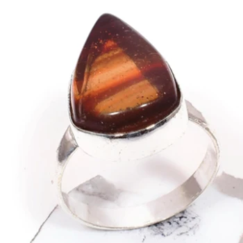 

Dichroic Glass Ring Silver Overlay over Copper, USA Size 7.75 , R5603