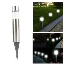 Мини-садовый светильник из нержавеющей стали с солнечной батареей светодиодный Газон Свет для Декор для сада газон ночные светильники уличное освещение сада