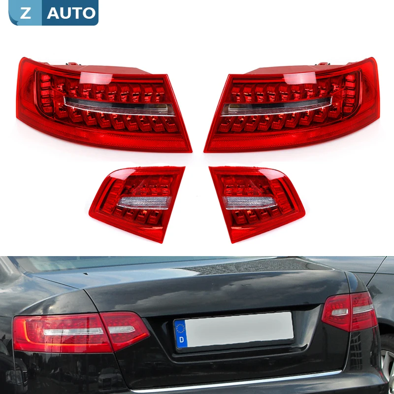 

1 Set 4 Pcs For Audi A6 C6 S6 Quattro RS6 Saloon Sedan 2009 2010 2011 LED Tail Light Assembly Brake Lamp 4F5945095J 4F5945096J