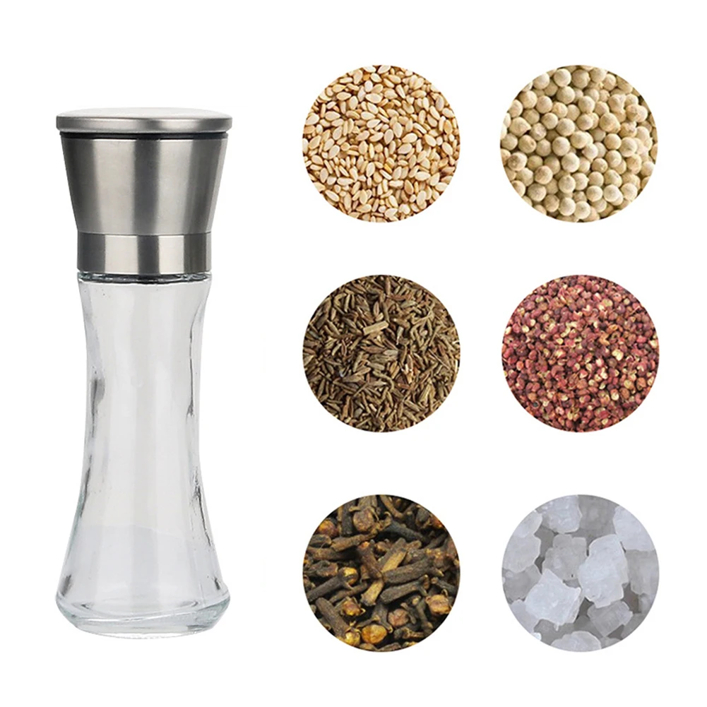 

Pepper Grinder Manual Spice Salt Grain Mill BBQ Tools Stainless Steel Gadgets Supplies for Kitchen Cooking Seasoning