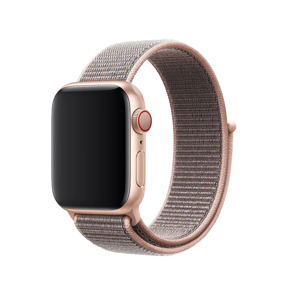Pink sand Ремешок для наручных часов Apple Watch Series 5/4/3/2 40 мм 44 нейлон мягкий дышащий сменный ремешок Спортивные петли для наручных часов iwatch серии 4 38 мм 42 мм - Цвет ремешка: Pink sand