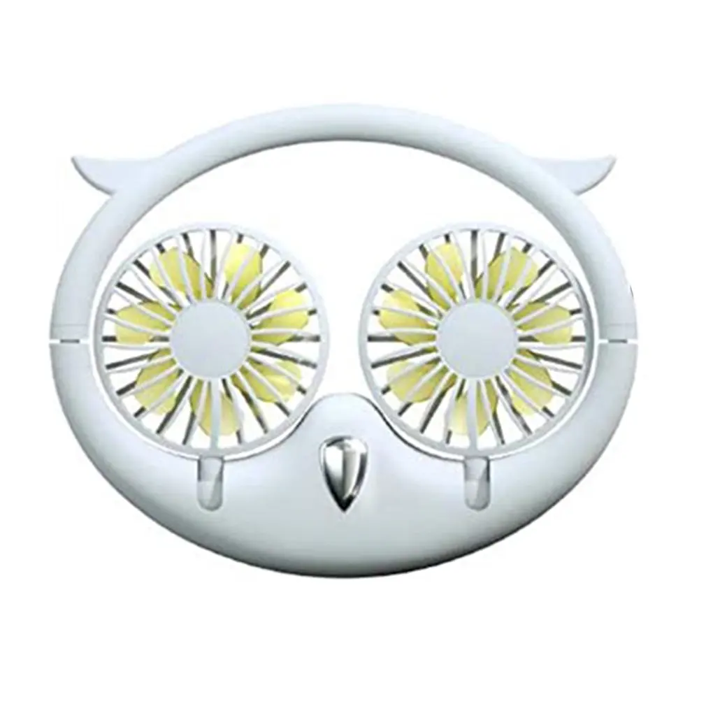 

1 pcs Owl hanging neck fan desktop usb portable folding telescopic fan lazy hanging neck fan Air Cooler Outdoor