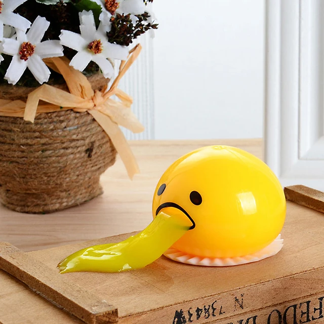 1PC Yellow Vomiting & Sucking Lazy Egg Vent Stress Relief Egg Yolk