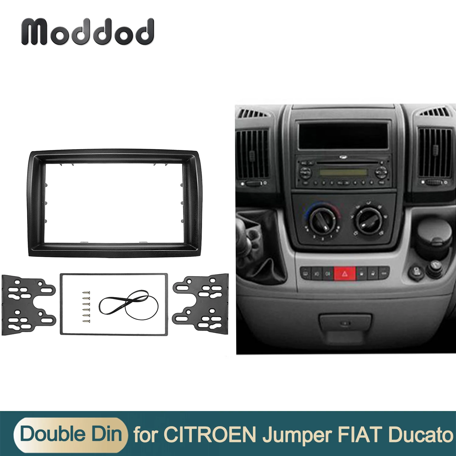 Electrónica para coche Carcasa doble din de radio de para Citroen Jumper Fiat Ducato y Peugeot Boxer a partir de 2006 Silim
