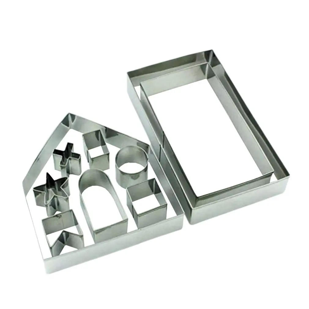 

3D Gingerbread House Cookie Cutters Set 10 Piece Cookie Cutters Holiday Cookie Biscuit For Kids Christmas Party