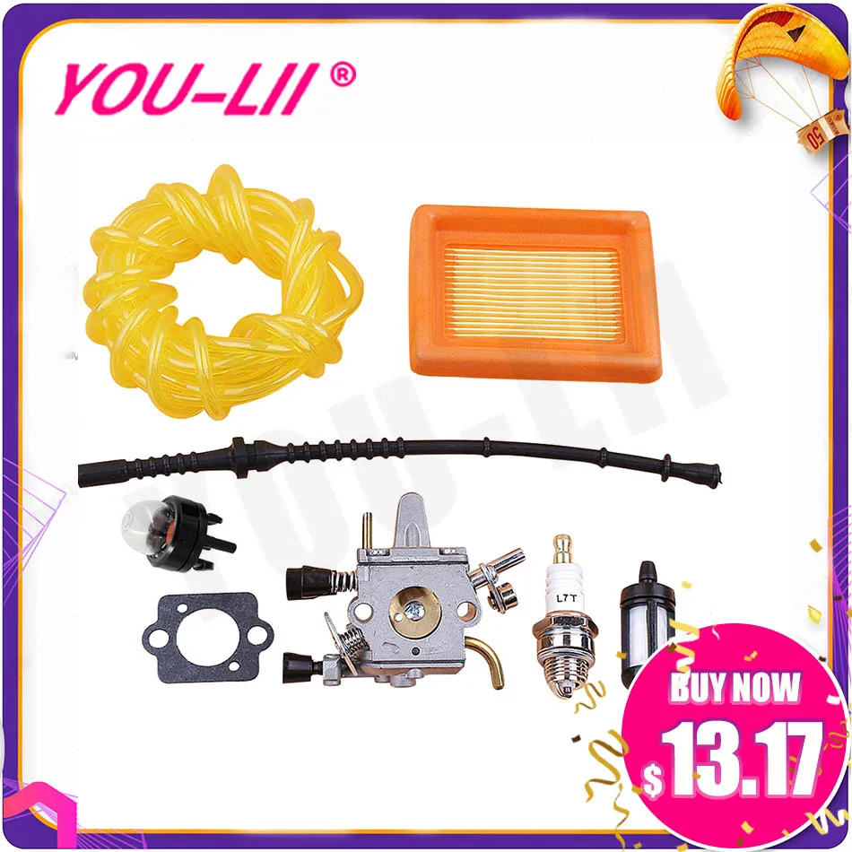 

Карбюратор KELKONG Carb воздушный фильтр топливный шланг для триммера STIHL FS120 FS120R FS200 FS200R FS020 FS202 TS200 FS250 FS300
