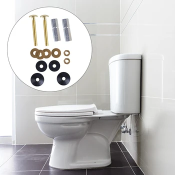

2pcs Home Extra Long Nuts Solid Brass Heavy Duty Accessories Hardware Bathroom Double Gaskets Toilet Tank To Bowl Bolt Kit