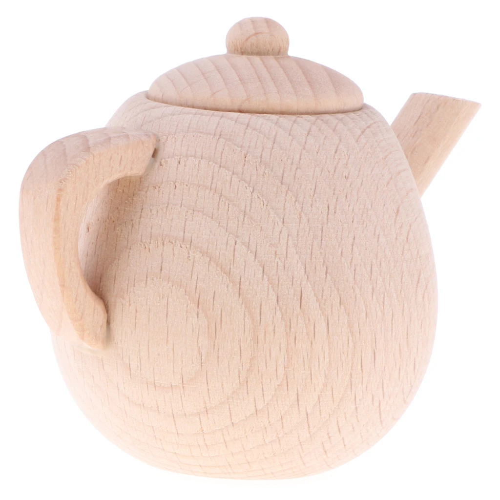 Wooden Tea Set Afternoon Teatime Pretend Play Toy Gift for Girls Kids Children - Tea Pot