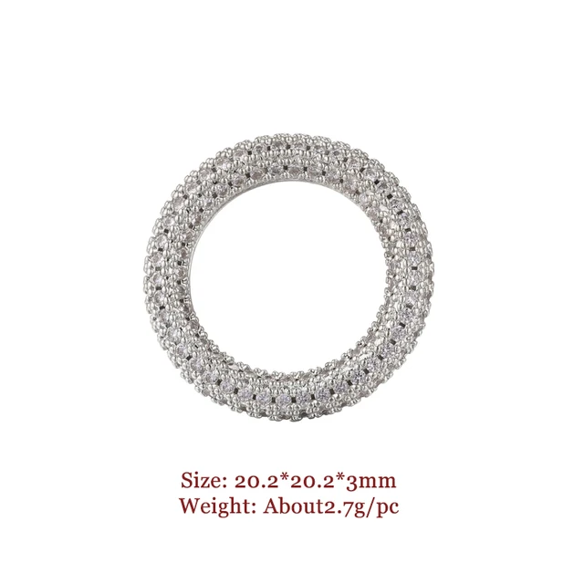 High Quality Pave Micro- Zircon Closed Circle Clasps DIY Jewelry Making Supplies Necklace Pendants Accessories Silver