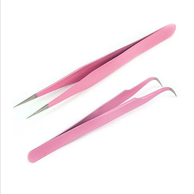 

New Arrival Eyelash Extension Clips Straight & Curved Nipper Pointed Clip Nail Art Accessory Tools