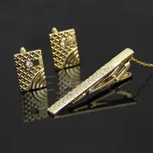 Simples presente masculino metal si lver gravata barra de gravata fecho clipe abotoaduras conjunto novo p0rf